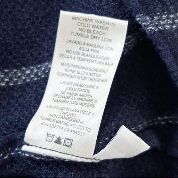 Cloth & Stone Striped Button Front Shirt Medium Blue Long Sleeve - Picture 8 of 9